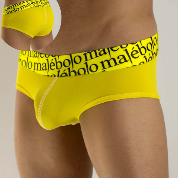 brief amarillo plano licra malebolo