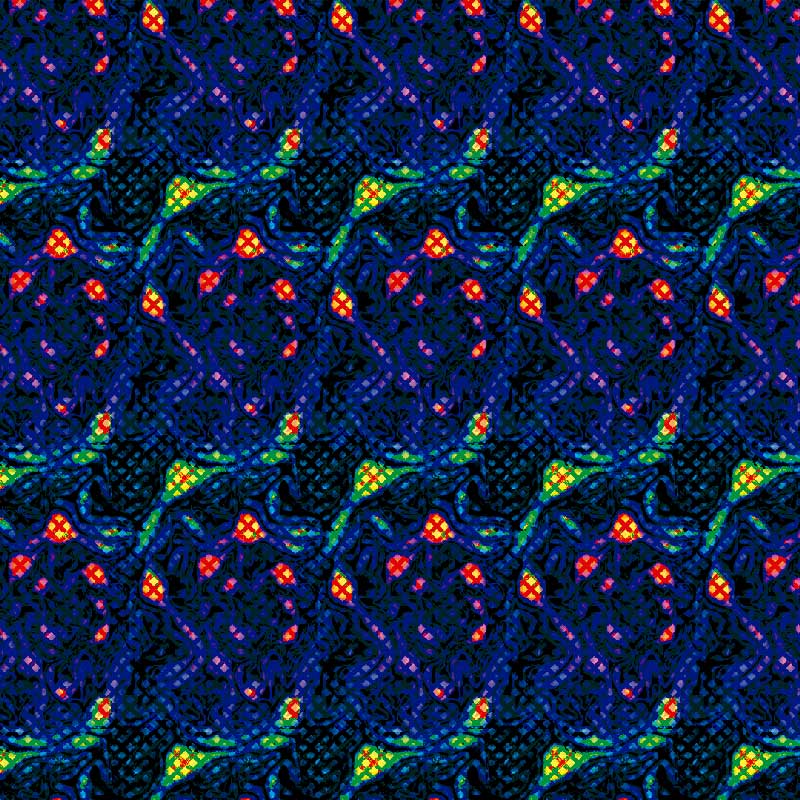 short electric blu estampado print